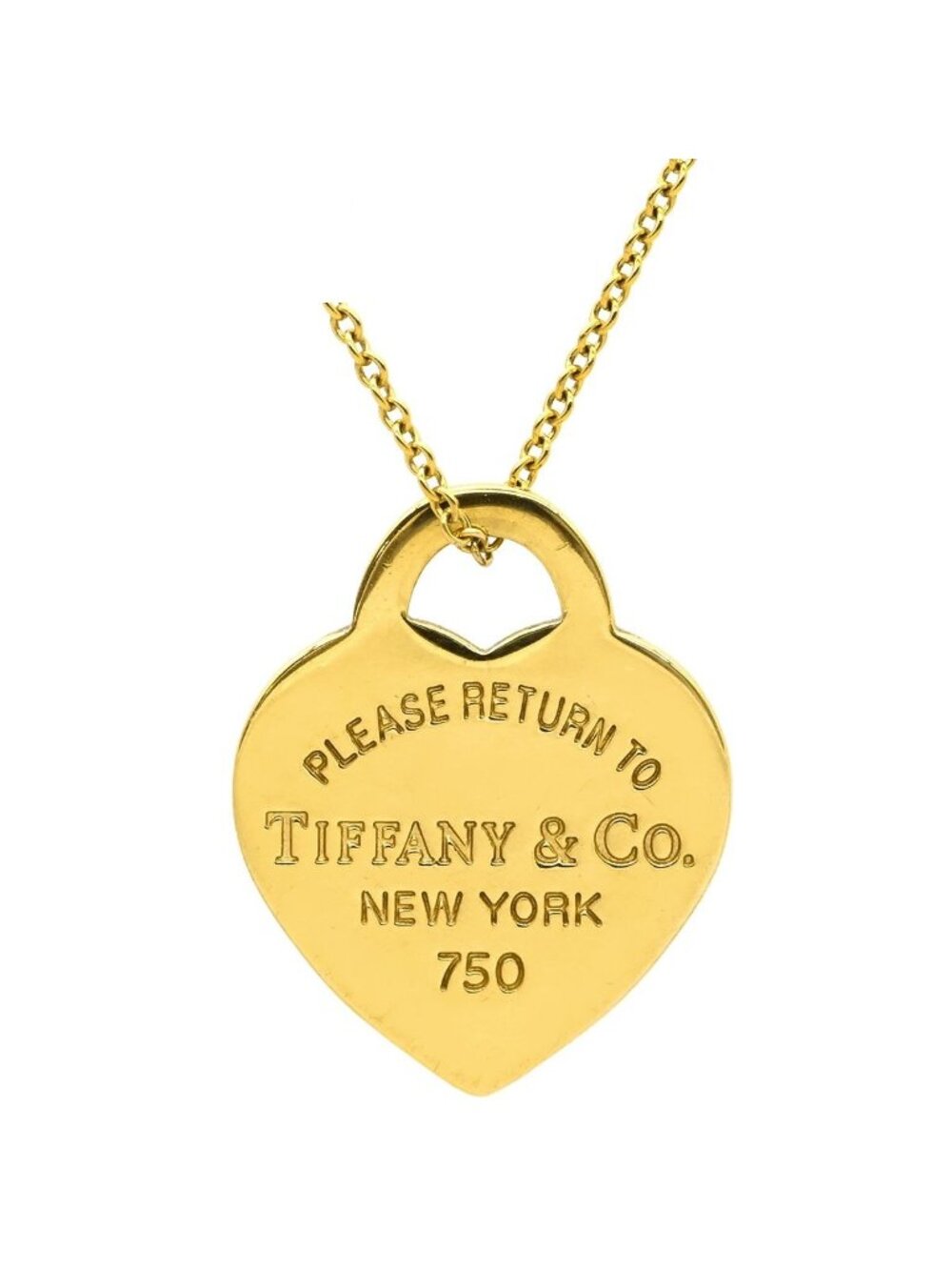 Tiffany & Co Necklace Return to Tiffany Heart Tag Pendant Yellow Gold T& YG